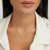 Dalia | White Iris Clover Necklace